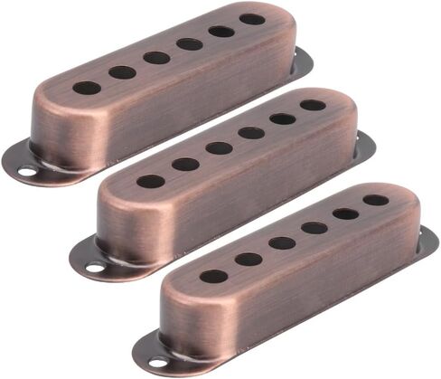 3Pcs Brass Single Coil Pickup Covers 48mm/50mm/52mm – Guitar Pickup Covers Replacement for ST Electric Guitar(Gold/Silver/Bronze)(HT) in Saudi Arabia