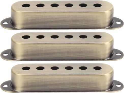 3Pcs Brass Single Coil Pickup Covers 48mm/50mm/52mm – Guitar Pickup Covers Replacement for ST Electric Guitar(Gold/Silver/Bronze)(HT) in Saudi Arabia