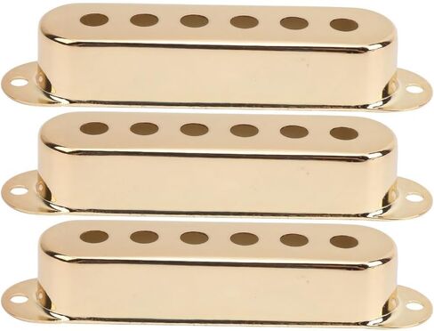 3Pcs Brass Single Coil Pickup Covers 48mm/50mm/52mm – Guitar Pickup Covers Replacement for ST Electric Guitar(Gold/Silver/Bronze)(HT) in Saudi Arabia