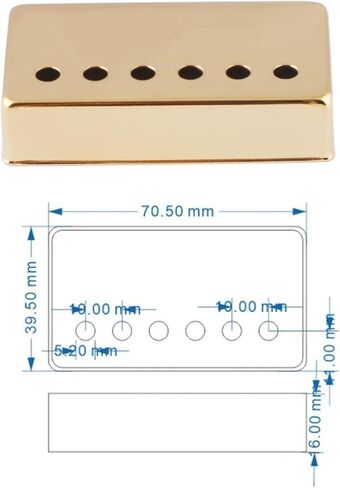 Metallor Electric Guitar Humbucker Pickup Covers Copper Cover 50mm Neck 52mm Bridge Compatible with LP Style Electric Guitar Gold. in Saudi Arabia