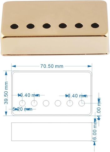 Metallor Electric Guitar Humbucker Pickup Covers Copper Cover 50mm Neck 52mm Bridge Compatible with LP Style Electric Guitar Gold. in Saudi Arabia