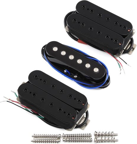 FLEOR White HSH Humbucker Pickup Set Ceramic Humbuckers & Flat Pole Single Coil Guitar Pickups in Saudi Arabia