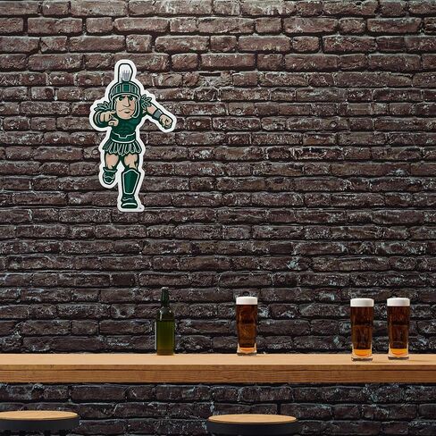 Rico Industries NCAA Michigan State Spartans Mascot "Sparty" Shape Cut Pennant - Home and Living Room Décor - Soft Felt EZ to Hang in Saudi Arabia