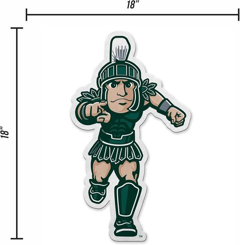 Rico Industries NCAA Michigan State Spartans Mascot "Sparty" Shape Cut Pennant - Home and Living Room Décor - Soft Felt EZ to Hang in Saudi Arabia