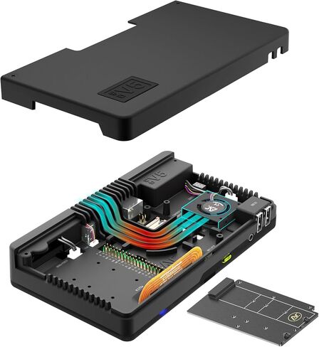 Argon ONE V5 M.2 Case | Raspberry Pi 5 Aluminum Case with M.2 Single NVME PCIE Slot | Passive and Active Cooling | Dual Full HDMI Port in Saudi Arabia