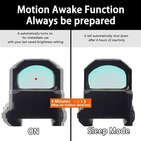 Motion Awake Red Dot Sight، بصريات مسدس مدمجة لـ RMR، شبكاني 3MOA، 7 مستويات سطوع، تتضمن لوحة محول وقاعدة Picatinny مقاس 21 مم in Kuwait