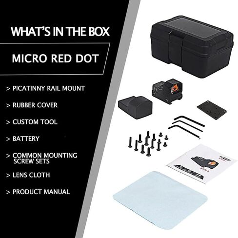Motion Awake Red Dot Sight، بصريات مسدس مدمجة لـ RMR، شبكاني 3MOA، 7 مستويات سطوع، تتضمن لوحة محول وقاعدة Picatinny مقاس 21 مم in Kuwait