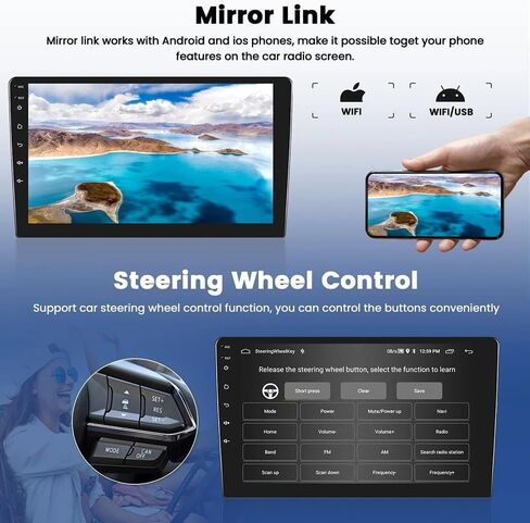 Android 13 Car Radio for Chevrolet Malibu 2008 2009 2010 2011 2012 ، 10 inch stereo stereo stereo stereo bluetooth wireless carplay Android Auto Mirror Link GPS navi wifi fm rds ahd camera camera swc ، 4+64g in Saudi Arabia