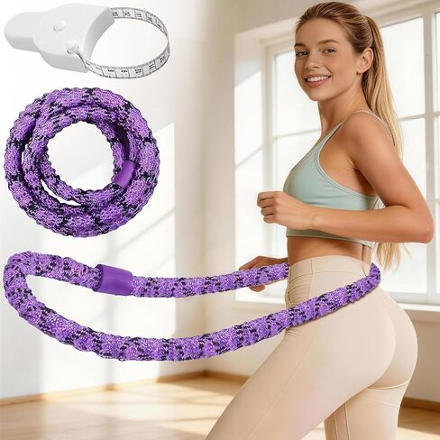 3 lbs Soft Spring Hula Hoop, Weighted Hoops for Adults, Foldable and Portable Hula with Body Tape Measure, Loss Fitness Hoop in Saudi Arabia