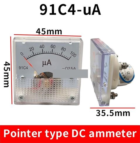91C4-A/MA/UA DC Pointer Type Ammeter 1A 2A 3A 5A 10A 15A 10MA 20MA 100MA 50MA 50UA 100UA 250UA 200UA Analog Mechanics Plate Tabl 1Pcs(1A) in Saudi Arabia
