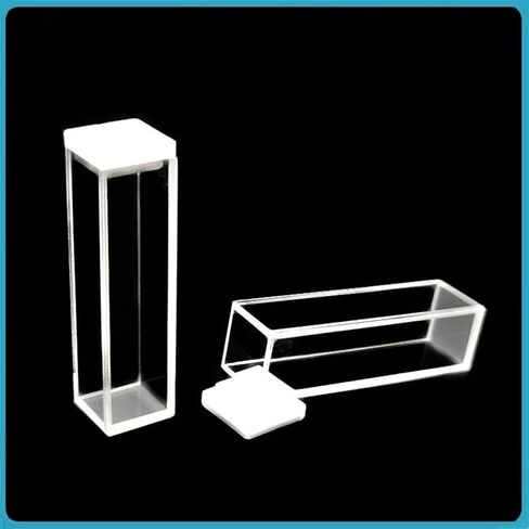 Fluorescent Quartz Cuvette Light Path 10mm Four Side Clear Windows High Light Transmission Frit Sintering Technology 2/PK in Saudi Arabia