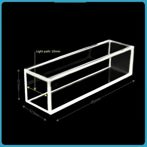 Fluorescent Quartz Cuvette Light Path 10mm Four Side Clear Windows High Light Transmission Frit Sintering Technology 2/PK in Saudi Arabia