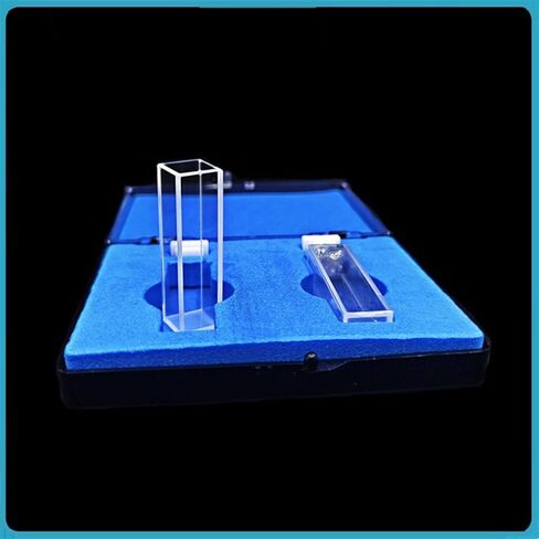 Fluorescent Quartz Cuvette Light Path 10mm Four Side Clear Windows High Light Transmission Frit Sintering Technology 2/PK in Saudi Arabia