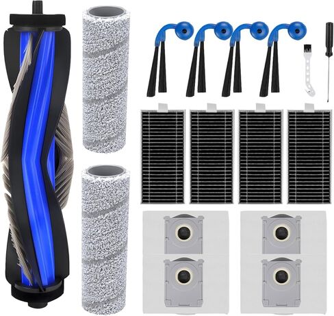 مجموعة الملحقات للمكنسة الكهربائية Ecovacs Deebot X11 OmniCyclone/x9 / X9 Pro/ X11 Pro Omni/ X11، 15 قطعة بديلة. 1 فرشاة رئيسية 4 فرش جانبية 4 فلتر HEPA 2 بكرات مسح 4 أكياس غبار in Kuwait