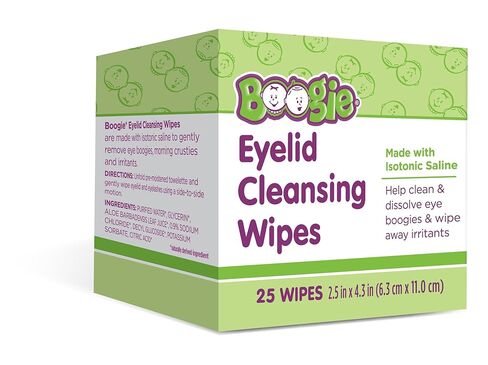 Boogie Eyelid Cleansing Wipes for Baby, Kids & Adults, Made with Isotonic Saline, Individually Wrapped, 25 Ct in Saudi Arabia