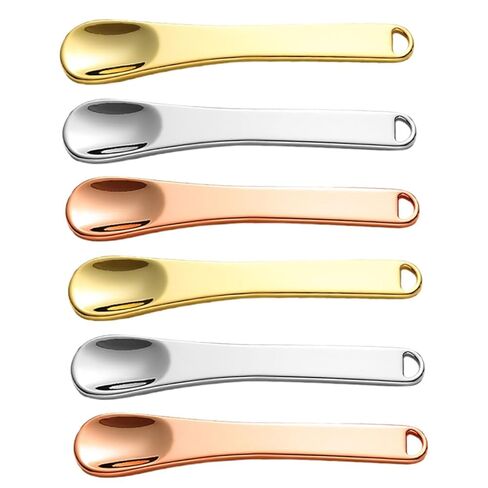 6pcs Zinc Alloy Eye Cream Spoon Gold Silver Rose Gold Face Mask Spatulas Skincare Makeup Spoons Mini Facial Applicators in Saudi Arabia