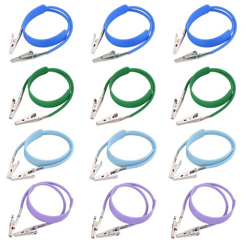 12 Pcs Autoclavable Silicone Dental Bib Clips - Individually Wrapped, Colorful Bib Holder with Lanyard Neck Chain for Dentist, Elderly Patients, Restaurant Napkin (Bright Colors) in Kuwait