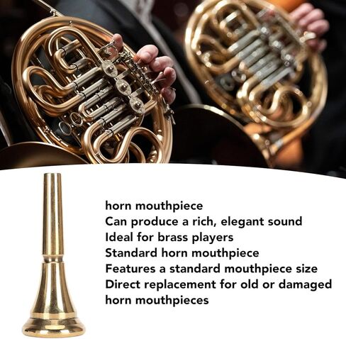 Restokki Gold Horn Mouthpiece Standard Brass French Horn Mouthpiece for Concerts Stage in Saudi Arabia