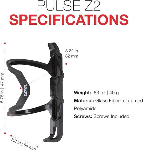 ZEFAL Pulse Z2 Pack – Two Side Introduction Bicycle Bottle Cages – for Limited Space Frames – 40 g Each Bottle Holder – Made in France, Black in Saudi Arabia