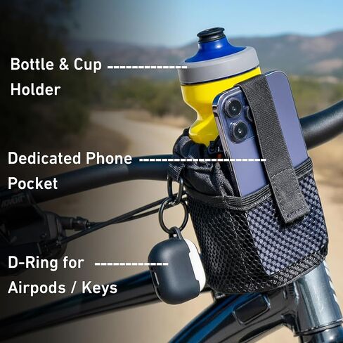 Nomad USA Universal Bike Cup Holder, Handlebar Drink Holder, Bottle Holder, Suitable for Road Bikes, Bicycles, and All (Black) in Kuwait