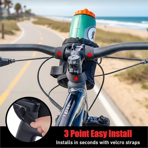 Nomad USA Universal Bike Cup Holder, Handlebar Drink Holder, Bottle Holder, Suitable for Road Bikes, Bicycles, and All (Black) in Kuwait