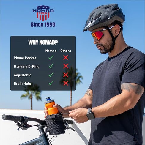 Nomad USA Universal Bike Cup Holder, Handlebar Drink Holder, Bottle Holder, Suitable for Road Bikes, Bicycles, and All (Black) in Kuwait