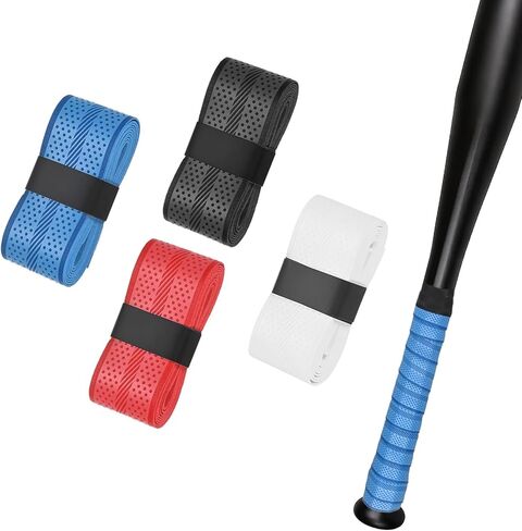 4 قطع من شريط قبضة البيسبول، شريط قبضة الخفافيش، قبضة مضرب البيسبول، مقطوع مسبقًا لمضارب البيسبول والكرة اللينة، غطاء متين ومريح للمقابض الرياضية المتعددة، للمقابض الرياضية المتعددة in Kuwait