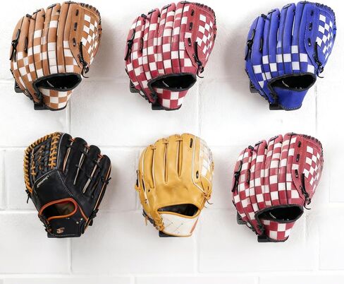 4 Pack Baseball Glove Stand Vertical Holder Baseball/Softball Glove Wall Mount Display No-Drill Preserves Glove Shape Sports Organizer Decor for Bedroom Man Cave Locker Room Ideal Gift for Players in Saudi Arabia