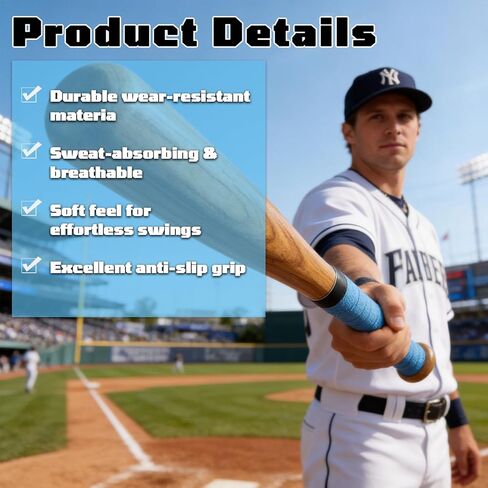 10-Pack Baseball Bat Grip Tape, Precut Bat Tape – Softball Bat Grip, Curly Design, Sweat-Absorbent and Non-Slip, Available in 5 Colors for Bats Players & Coaches & Enthusiasts in Saudi Arabia