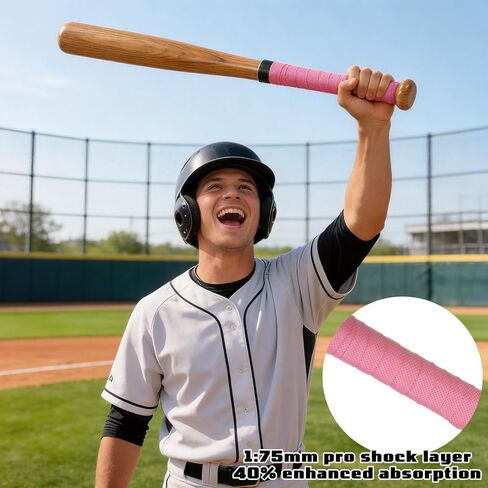 10-Pack Baseball Bat Grip Tape, Precut Bat Tape – Softball Bat Grip, Curly Design, Sweat-Absorbent and Non-Slip, Available in 5 Colors for Bats Players & Coaches & Enthusiasts in Saudi Arabia