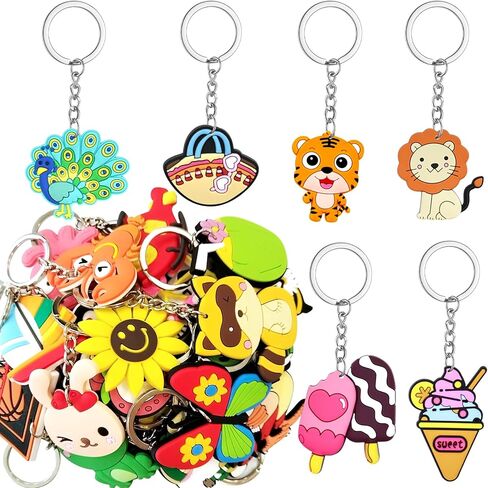 30pcs سلاسل المفاتيح السائبة اللطيفة ، سلاسل مفاتيح الرسوم المتحركة غير المتكررة سحر حقيبة الظهر لجوائز الفصول الدراسية هدايا العطلات الحفلات in Kuwait