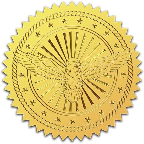 Craspire الموظف من الشهر شهادات Seals ملصقات جوائز الذهب مزجعة رقائق اللصق الذاتي 100pcs 2 "ملصقات الديكور الميدالية لشركة الأظرف الرسمية المكتبية in Kuwait