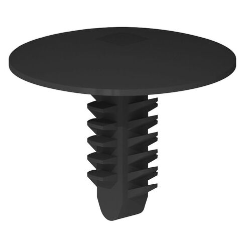 Essentra, RBF-4-8.6-8, Black Nylon Fir Tree Push-in Rivet - Type 1 - Compatible Hole Diameter 4 mm (0.157 in) - Compatible Panel Thickness Range 2-4.3 mm (0.080-0.170 in) (1000 Item/s) in Saudi Arabia