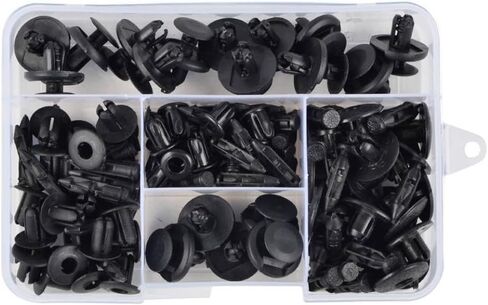 80-Piece Universal Fairing Bodywork Bolt Push Pry Rivets Pin Kit Compatible with M8 M7 M6 Fits 700 Blaster ATV Accessories(Black) in Saudi Arabia