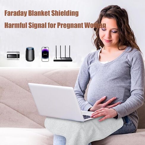 بطانية أميرثينج فاراداي، بطانية حماية كهرومغناطيسية أثناء استخدام الكمبيوتر المحمول والهاتف، نسيج فاراداي الواقي من الموجات الكهرومغناطيسية (18 بوصة × 18 بوصة) in Kuwait