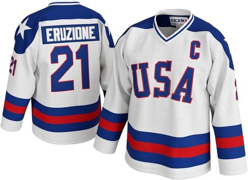 Mike Eruzione #21 Miracle 1980 USA Olympic Hockey Jersey – Stitched Letters, Adult Sizes S–5XL in Saudi Arabia