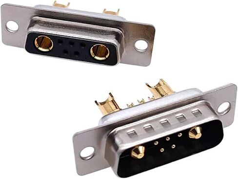 1Pcs 7W2 High Current Connector D-SUB Adapter 5+2 Jack Machined Pin Full Gold Flash Wire 20A 30A 40A(30A Female) in Saudi Arabia