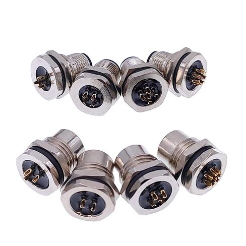 M1216 Front Pannel Connector 4pin 5pin 8pin M16 Mounting Hole Screw Threaded Male Female M12 Sensor 1Pcs(Female 3pin) in Saudi Arabia