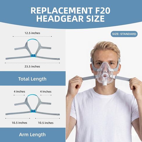 3 عبوات من أغطية رأس CPAP البديلة لـ AirFit F20 وAirTouch F20، متوافقة مع قناع الوجه الكامل F20، و6 مشابك مغناطيسية أقوى و3 أشرطة، ومستلزمات رأس CPAP قابلة للتعديل ومريحة، قياسية in Saudi Arabia