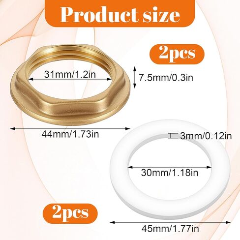 4 عبوات من صواميل قفل النحاس، شفة تركيب الأنابيب، صامولة قفل الصنبور بفتحة واحدة مع غسالة السيليكون G1/4 بوصة صامولة سداسية أنثى لحوض المطبخ والسباكة in Kuwait