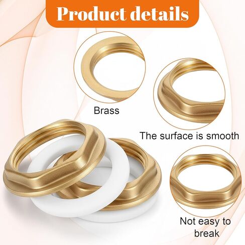 4 عبوات من صواميل قفل النحاس، شفة تركيب الأنابيب، صامولة قفل الصنبور بفتحة واحدة مع غسالة السيليكون G1/4 بوصة صامولة سداسية أنثى لحوض المطبخ والسباكة in Kuwait