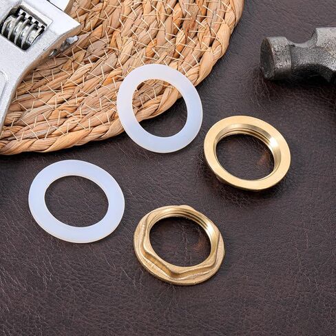 4 عبوات من صواميل قفل النحاس، شفة تركيب الأنابيب، صامولة قفل الصنبور بفتحة واحدة مع غسالة السيليكون G1/4 بوصة صامولة سداسية أنثى لحوض المطبخ والسباكة in Kuwait