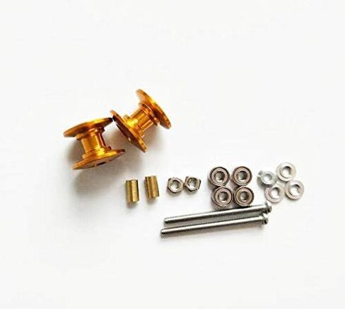 2Pcs 95423 Lightweight Double Aluminum Rollers 13-12mm Spare Parts for Tamiya Mini 4WD Car Model (2pcs Sky Blue) in Saudi Arabia