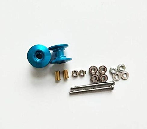 2Pcs 95423 Lightweight Double Aluminum Rollers 13-12mm Spare Parts for Tamiya Mini 4WD Car Model (2pcs Sky Blue) in Saudi Arabia