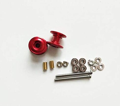 2Pcs 95423 Lightweight Double Aluminum Rollers 13-12mm Spare Parts for Tamiya Mini 4WD Car Model (2pcs Sky Blue) in Saudi Arabia