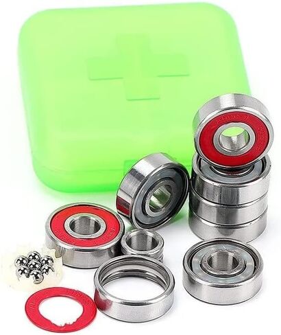 Bearings 8pcs 608 Inline Skates Bearing+1 Skateboard Bearing Cleaner Bottle+Competitional Skating 608 Bearing Disassembling Tool in Kuwait