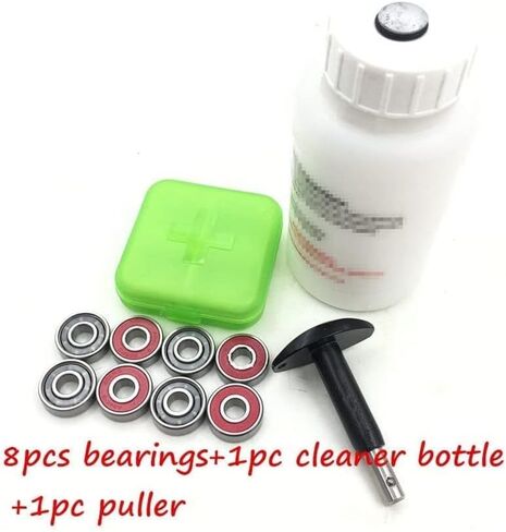 Bearings 8pcs 608 Inline Skates Bearing+1 Skateboard Bearing Cleaner Bottle+Competitional Skating 608 Bearing Disassembling Tool in Kuwait