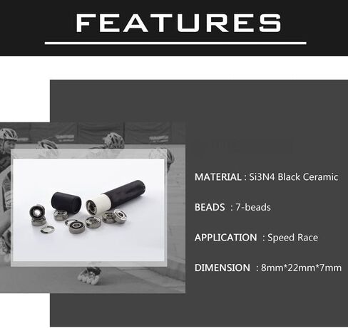 16 قطعة Si3N4 محمل سرعة السيراميك الأسود لأحذية التزلج على الجليد أحذية سباق احترافي 608RS 7 محامل الخرز in Kuwait