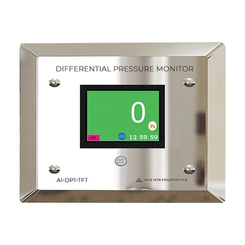 Advanced TFT Screen Digital Differential Pressure Monitor | 3-Inch TFT Screen for Clean Rooms, AHUs, Laminar Flow Cabinets & Hospital OTs | Model: AI-DP1-TFT in Kuwait