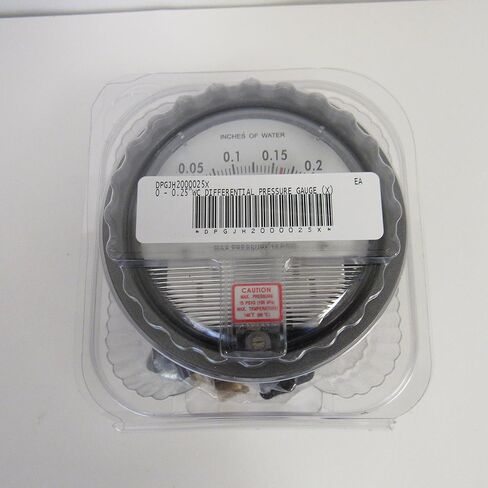 مقياس الضغط التفاضلي، 0-20 بوصة من الماء، هيكل من الألومنيوم، دقة ±2%، 1/8 بوصة أنثى NPT، 15 رطل لكل بوصة مربعة، لتطبيقات الهواء والغاز in Kuwait